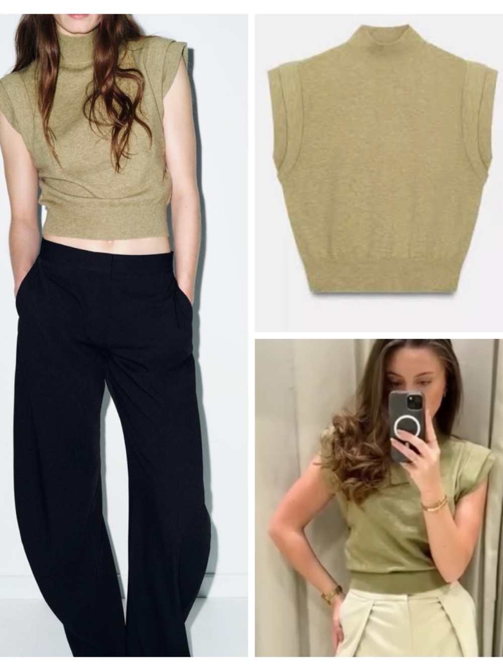 ZARA high collar knit top
